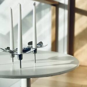 Sold~Monika Mulder-designed IKEA Stockholm "Daisy" stainless steel candle holder